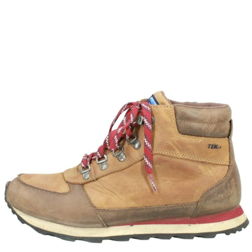 LL Bean Brown Leather Lace Up Waterproof Ankle Hiking Boots Size 8.5 M - Picture 1 of 9